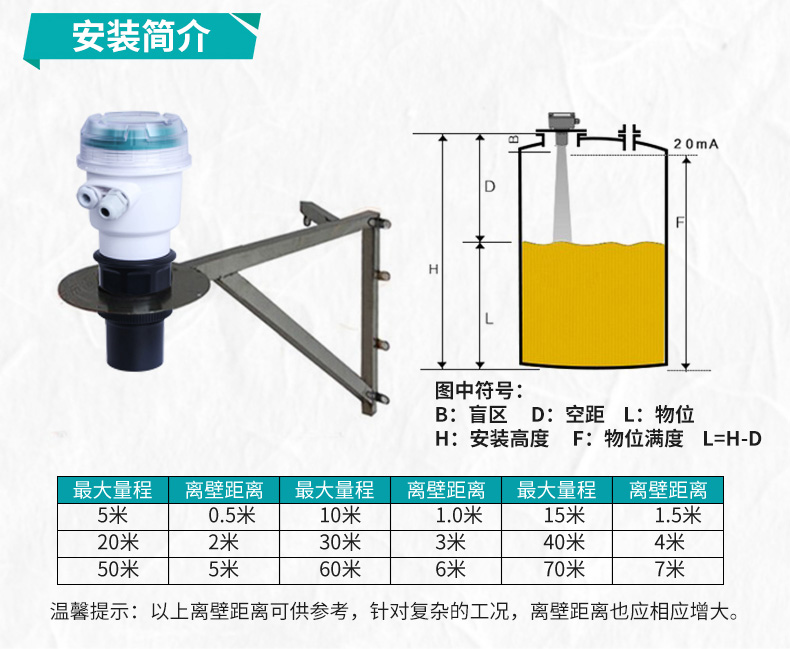 MIK-MP超聲波液位計產品安裝 MIK-MP超聲波液位計產品安裝