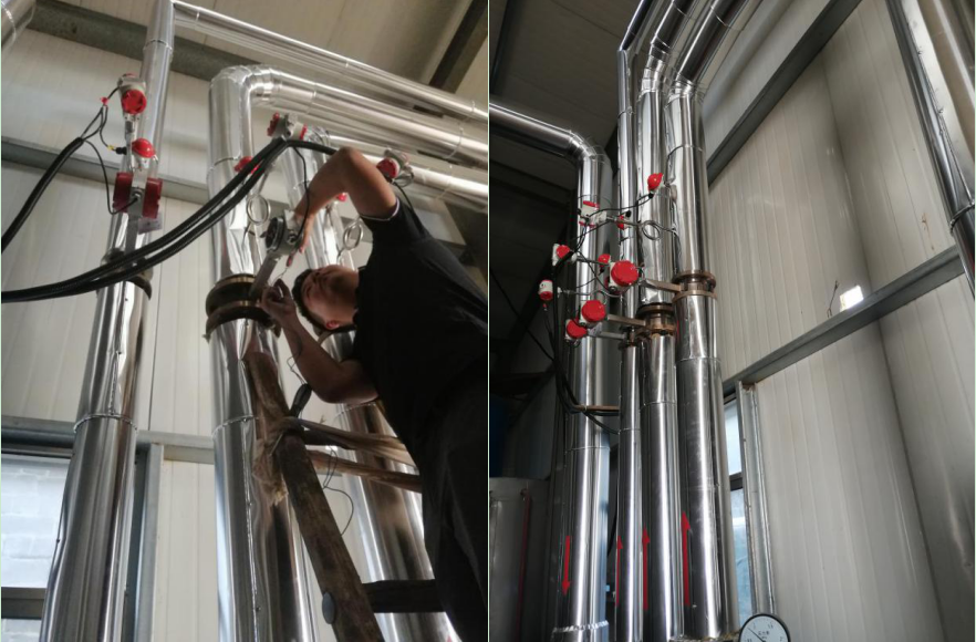 米科售后工程師在現(xiàn)場調試渦街流量計 米科售后工程師在現(xiàn)場調試渦街流量計